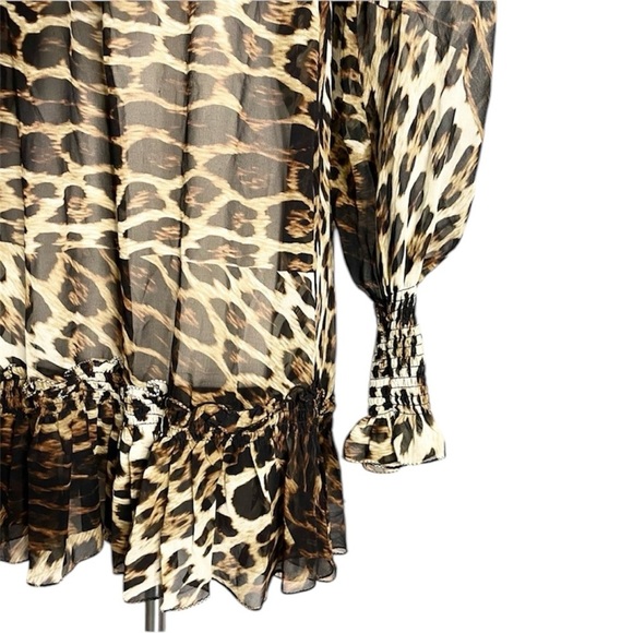 Roberto Cavalli X H&M 100% Silk Off Shoulder
Sheer Ruffle Leopard Print Dress - Picture 7 of 12